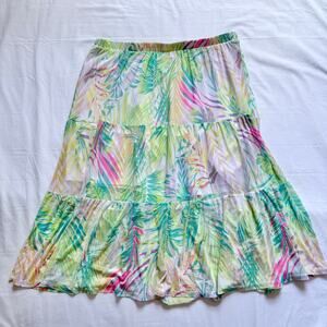 Harlow & Rose women's mesh skirt XL neon palm Lilly Pulitzer-like vacation